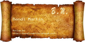 Bendl Martin névjegykártya