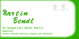 martin bendl business card